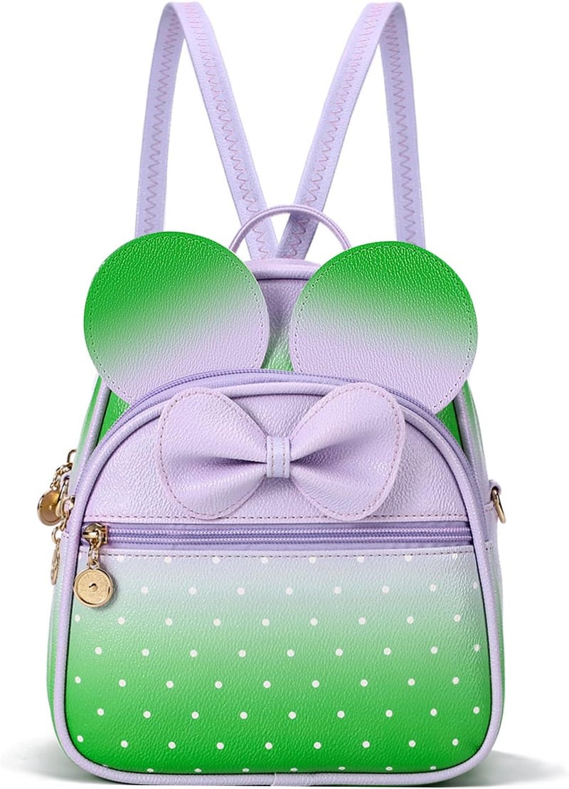 KL928 Girls Mini Backpack Bowknot Polka Dot Cute Small Daypacks Convertible Shoulder Bag Purse for Women - Image 1